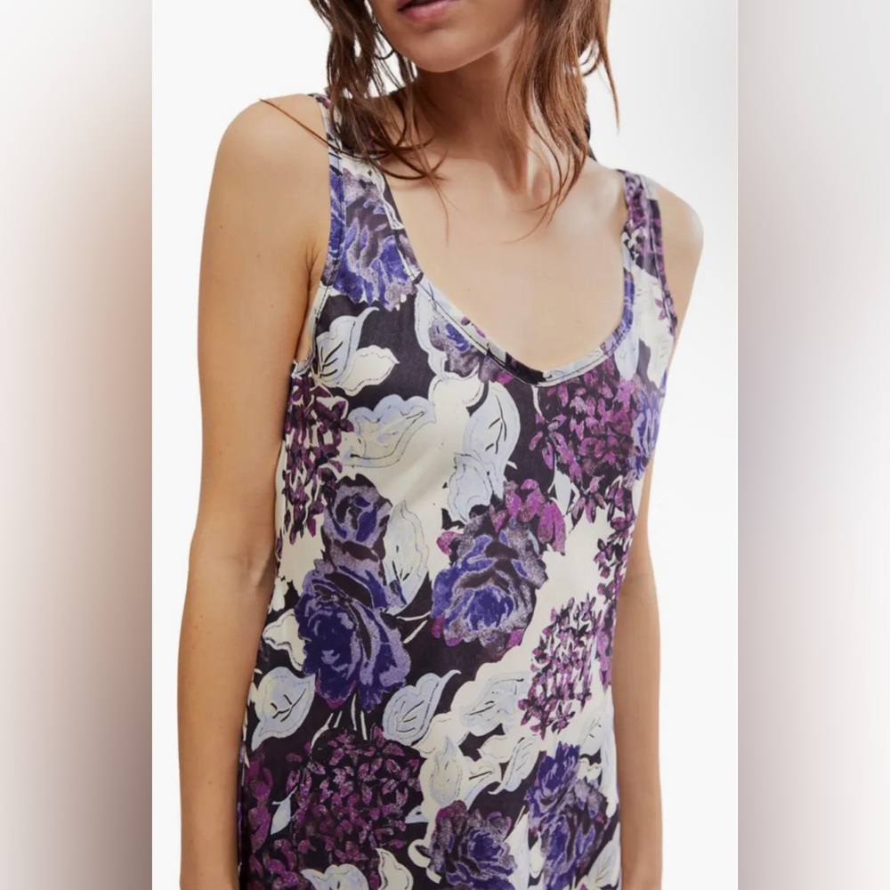Free People || FP Intimately Worth the Wait Floral Dark Night Combo Slip Dress - Picture 5 of 9